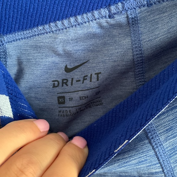 Nike Pro heathered blue and mesh panel leggings size fs - Picture 4 of 6
